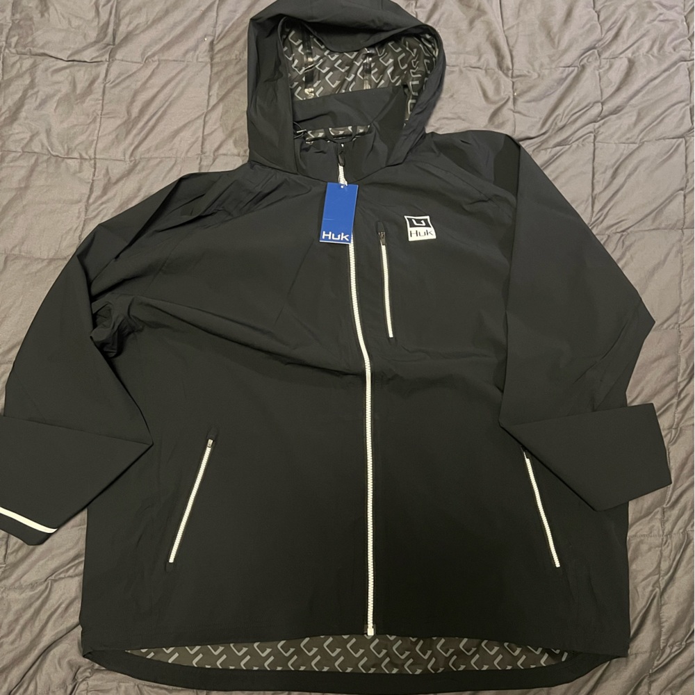 Huk Brand New Black windbreaker/ light rain jacket